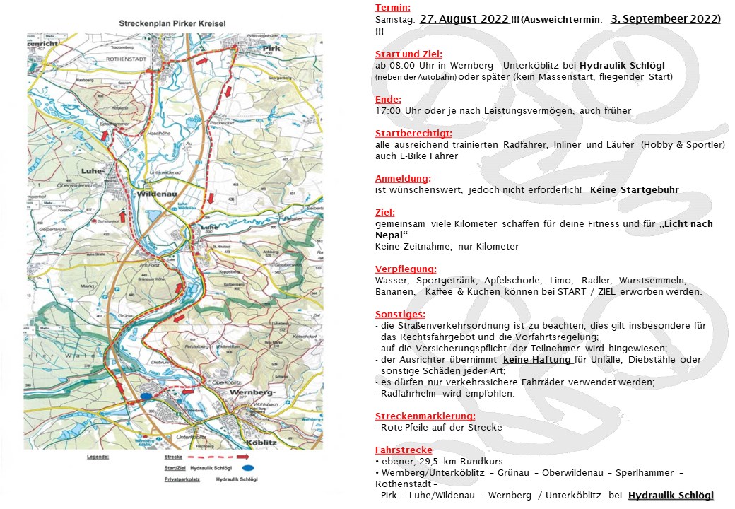 Streckenplan und Ablauf